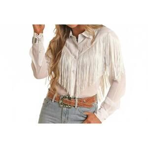 Elegant Fringe Button Down Shirt